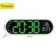 Годинник Deepfox DS-5509 LED цифровий електронний настінний/настільний Будильник Дата Температура 43х12см зелений - зображення 13