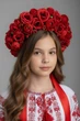 Обруч віночок для волосся український сценічний червоний (RK023) - изображение 1