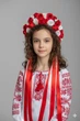 Обруч віночок для волосся український сценічний червоно-білий (RK023) - зображення 2
