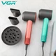 Фен профессиональный VGR V-440 GREEN, 3 уровня обдува, 3 уровня температуры, 110000 RPM, 3 насадки - изображение 7