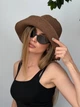 Капелюх панама жіноча з великим полем One size шоколадна - изображение 3