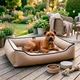 Уличная лежанка для больших собак BOSYAK Outdoor Waterproof 110x85 Бежевая (20-35 кг) - изображение 2