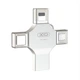 Флешка ЮСБ XO DK04 16Gb 4 in 1 USB Flash Drive 2.0 Type-C / Lightning / Micro-USB,память 16 Гб Steel - изображение 1