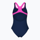 Купальник слитный для девочек Arena Logo Swimsuit Swim Pro (UPF 50+) 140 см Темно-синий,розовый (010287-590-140) - изображение 3