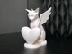 Статуетка котик-ангел із серцем у стилі low poly. Aivory - изображение 1
