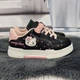 Кроссовки детские для девочки Ok Shoes черные с розовым эко-кожа демисезонные 35р (20,5 см) 7173 - изображение 7