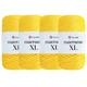 Упаковка YarnArt Macrame XL, Желтый №142, шнур полиэстеровый 3мм, 4шт, для сумок, макраме и декора - 130 м/250 г, 4 мотка - изображение 1