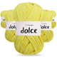 Упаковка YarnArt Dolce, Жовтий №761, 5шт - 5 мотків по 100 г 120 м, плюшева пряжа для іграшок, пледів і аксесуарів, 100% мікрополіестер - зображення 1