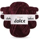 Упаковка YarnArt Dolce, Бордо №752, 5шт - 5 мотков по 100 г 120 м, плюшевая пряжа для игрушек, пледов и аксессуаров, 100% микрополиэстер - изображение 1