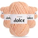 Упаковка YarnArt Dolce, Персик №773, 5шт - 5 мотков по 100 г 120 м, плюшевая пряжа для игрушек, пледов и аксессуаров, 100% микрополиэстер - изображение 1