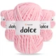 Упаковка YarnArt Dolce, Нежно-розовый №750, 5шт - 5 мотков по 100 г 120 м, плюшевая пряжа для игрушек, пледов и аксессуаров, 100% микрополиэстер - изображение 1