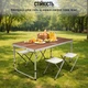 Розкладний стіл валіза з 4 стільцями для пікніка, риболовлі Folding Table 120 х 60 х 70 см (MH-5309S) Коричневий - зображення 10