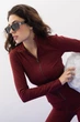 Спортивна кофта (рашгард) на блискавці Soft Biflex, бордо (M) - изображение 6