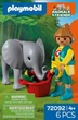 Набір іграшок Playmobil Animals and Friends Zoo: Слоненя та доглядач 72092 (4008789720924) - зображення 1
