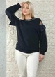 Джемпер з люрексом, фатином та кристалами чорний di classe M-XL 24-2781 - изображение 5