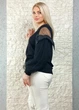 Джемпер з люрексом, фатином та кристалами чорний di classe M-XL 24-2781 - изображение 6