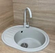 Мойка кухонная с крылом Adamant Ovum 615 х 495 х 200 мм искусственный камень врезная Old stone (1824296100410) - изображение 5
