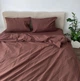 Простынь Евро Lavson Вареный хлопок Washed Cotton 260х230 Шоколад - изображение 3