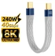 Кабель Type-c - Type-c Usb 4.0 Type-C Gen2 40Gbps 8K @ 60Hz 240W AV audio video 13см SmartG Дата кабель Білий - зображення 1