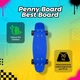 Скейт пенни борд Best Board 55 см со светящимися PU колесами 6 см, ABEC-7, до 70 кг Синий - изображение 1