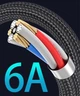 Кабель угловой USB Type-C M/M Fast Charge PD66W 6A Silver/Black, 25 см (48887) - изображение 9