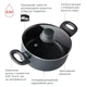 Кастрюля с антипригарным покрытием и крышкой Vinzer Stone 2.5 л, 20 см (50445) - изображение 4