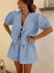 Жіночий Костюм (блуза+шорти) SHEIN 922826-1 XL блакитний (2000005280597) - изображение 1
