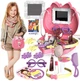 Дитячий косметичний набір для макіяжу Kids Pretend Toy Bag розвиваючий ігровий комплект з дзеркалом гребінцем та шпильками у рожевій сумочці 20х18х8 см для сюжетно рольових ігор дівчаток від 3 років з іграшковою косметикою та аксесуарами - зображення 1