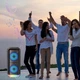 Портативная беспроводная караоке Bluetooth блютуз колонка ZQS6227 с микрофоном FM-радио с RGB подсветкой - изображение 8