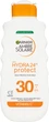 Солнцезащитное водостойкое молочко Garnier Ambre Solaire Hydra 24h Protect High Milk SPF30 Увлажнение 24 часа 175 мл (3600542624916) - изображение 1