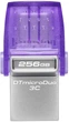 Накопичувач Kingston 256GB USB 3.2 Type-A + Type-C DT microDuo 3C R200MB/s - изображение 1