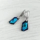 Сережки Hand Made родированные с кристаллами Swarovski цвета Bermuda Blue - изображение 1
