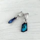 Сережки Hand Made родированные с кристаллами Swarovski цвета Bermuda Blue - изображение 3