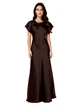 Жіноча довга шовкова сукня з коротким рукавом LadyLike 44 Коричневий (ladlk2243530084388) - зображення 1