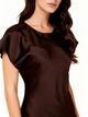 Жіноча довга шовкова сукня з коротким рукавом LadyLike 44 Коричневий (ladlk2243530084388) - зображення 2