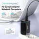 Сетевое зарядное устройство Baseus 65W Quick Charge GaN5 Pro быстрая зарядка QC4.0+PD3.0 три порта 1USB+2Type-C 5A + кабель Type-C to Type-C 20V/5A 1м Black (CCGP120201) - изображение 4