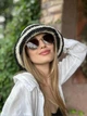 Панама із соломи жіноча трендова One size чорно-біла - изображение 2