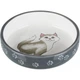 Миска Trixie для котов короткоморных пород серая/белая керамическая 15 см 300 мл - изображение 1