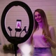 Професійна кільцева лампа RGB 3D 56 см з пультом + посилений штатив 2.1 м Remote, кільцева LED лампа для фото та відеозйомки 70Вт. - зображення 5