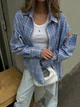 Рубашка в клетку 2077с1490 голубой one size - изображение 1
