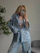 Сорочка в клітинку 2077с1490 світло-блакитний one size - зображення 3