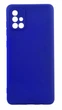 Чехол Silicone Case для Samsung Galaxy A71 / A715 бампер с микрофиброй синий - изображение 1