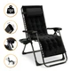 Черное бархатное кресло-шезлонг LEOBRO до 150 кг Zero Gravity Premium Plus (LB-ZGC-K3-BLK) - изображение 1