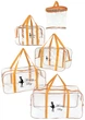 Набор из прозрачных сумок в роддом Mommy Bag (S, M, L, XL + подарок - органайзер) Оранжевый - изображение 1