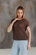 Жіноча в'язана футболка сітка ART KNIT шоколад, L-XL 043756 - зображення 2