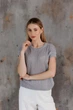 Женская вязаная футболка сетка ART KNIT серая, L-XL 043750 - изображение 6