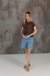 Жіноча в'язана футболка сітка ART KNIT шоколад, L-XL 043756 - зображення 7