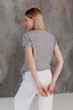 Женская вязаная футболка сетка ART KNIT серая, L-XL 043750 - изображение 8