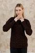 Вязаный женский джемпер Асоль ART KNIT шоколад с люрексом, S-M 043575 - изображение 2