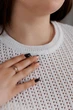 Женская вязаная футболка сетка ART KNIT белая, S-M 043746 - изображение 8